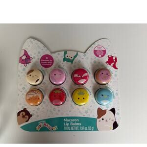 Squishmallows 8 Flavored Macaron Lip Balms with Vitamin E